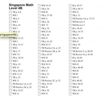 Partial Math schedule