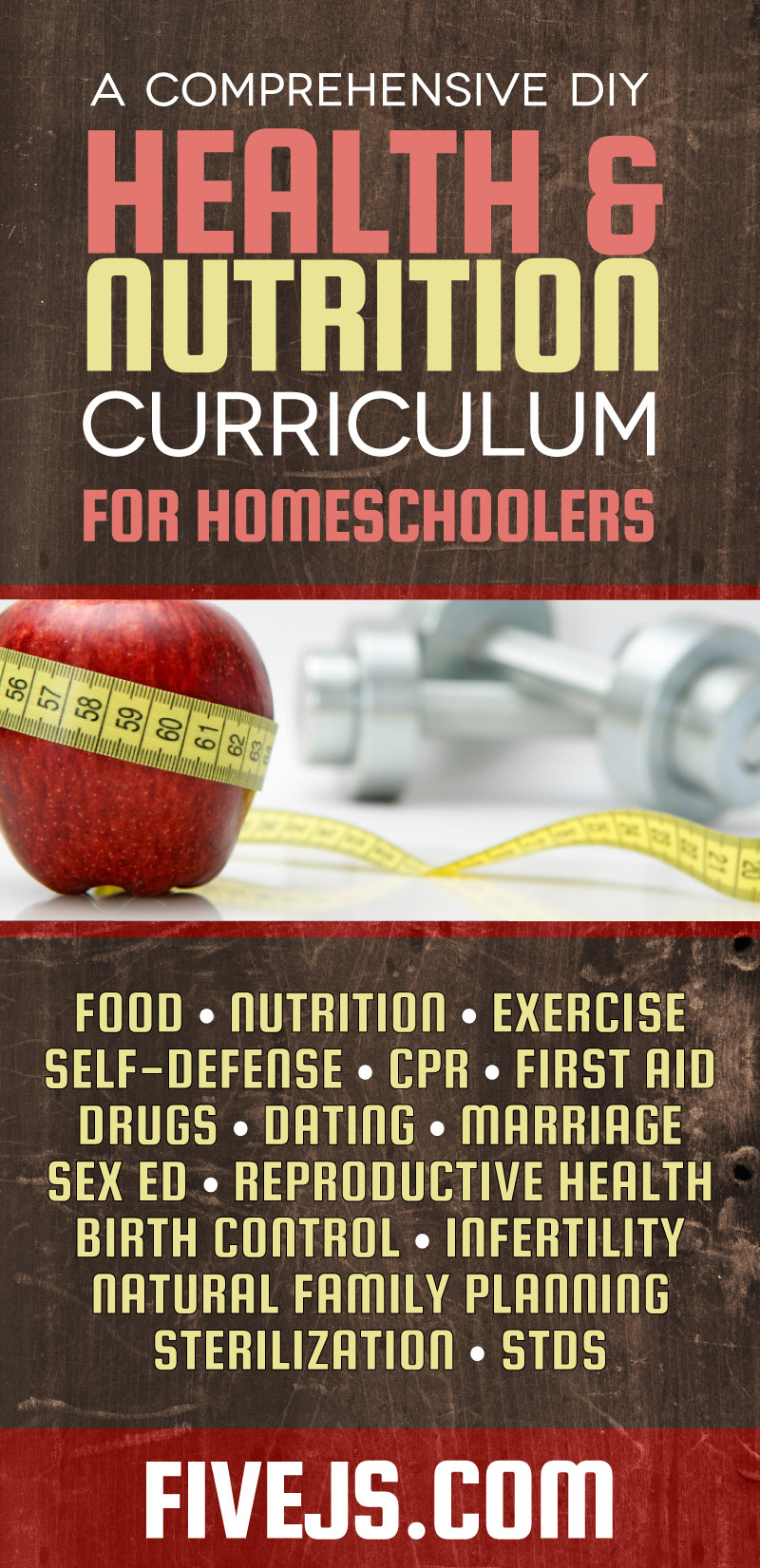 Create your own health & nutrition curriculum from a variety of resources. FiveJs.com #homeschool