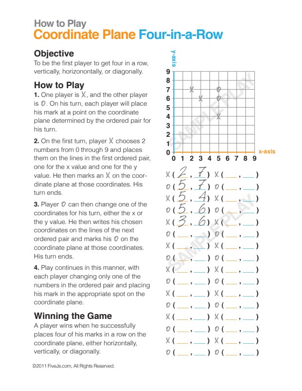 Preview of Coordinate Plane Homeschool Math Game